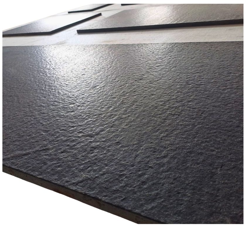 Original leathered andesite slabs showing the complete edge and textured face