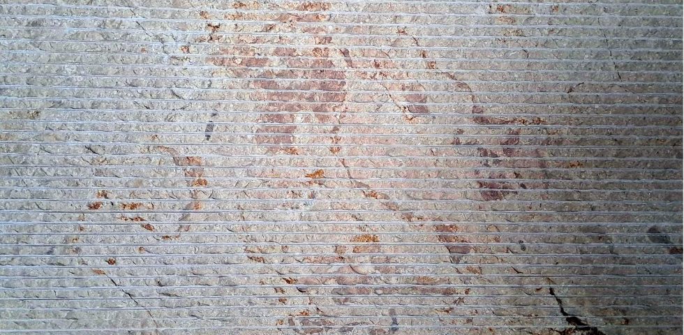 Original Crema Pasific marble wall cladding with a linear craft finish