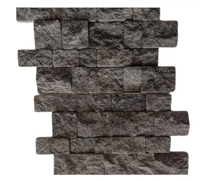 Original brick lava stone wall cladding module on a white background