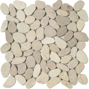 Ivory Shore — Sliced Pebble Mosaic