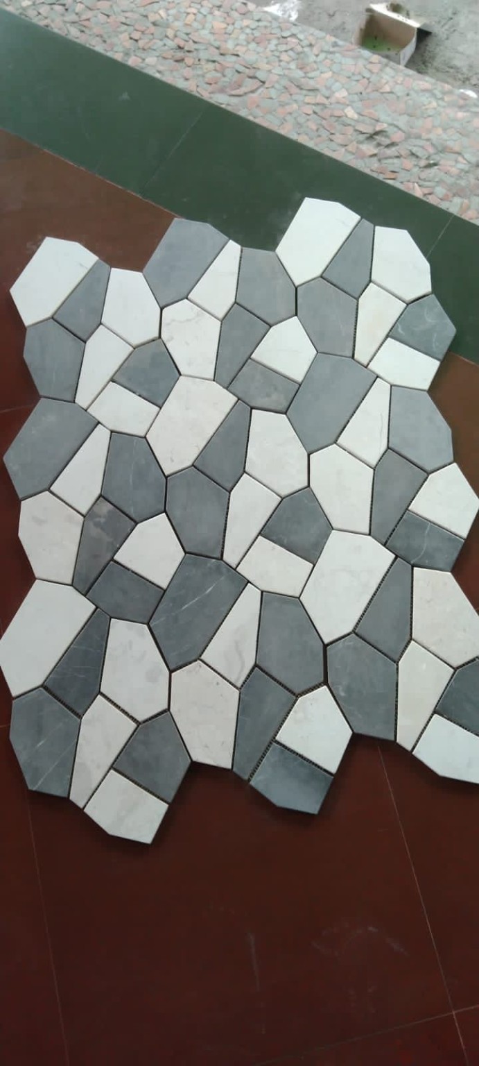 Graphite Fusion — Polygon Stone Mosaic