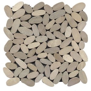 Dune Drift — Oval Sliced Pebble Mosaic