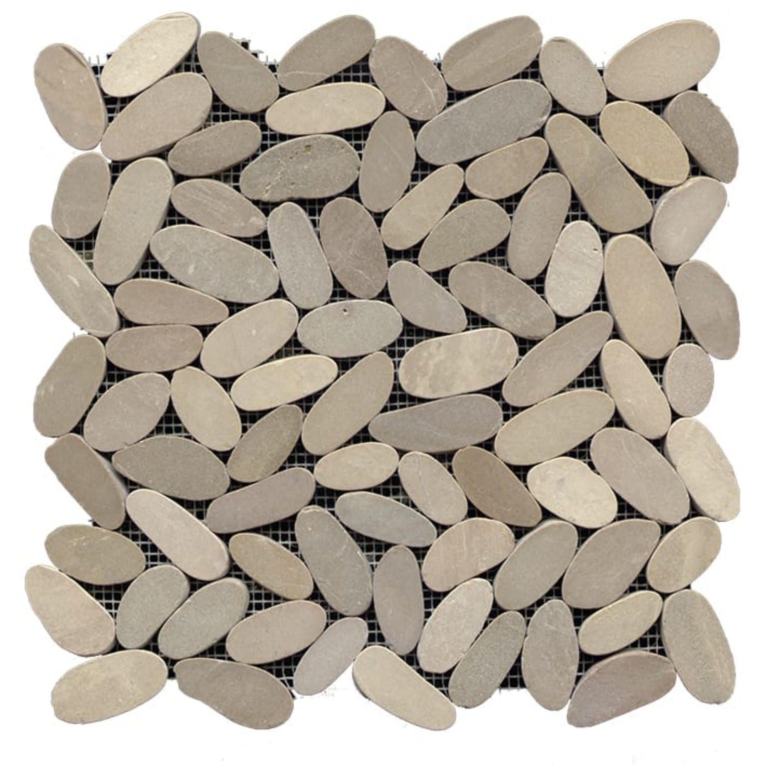 Dune Drift — Oval Sliced Pebble Mosaic