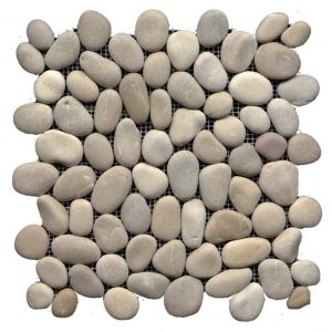 River Taupe — Round Pebble Mosaic