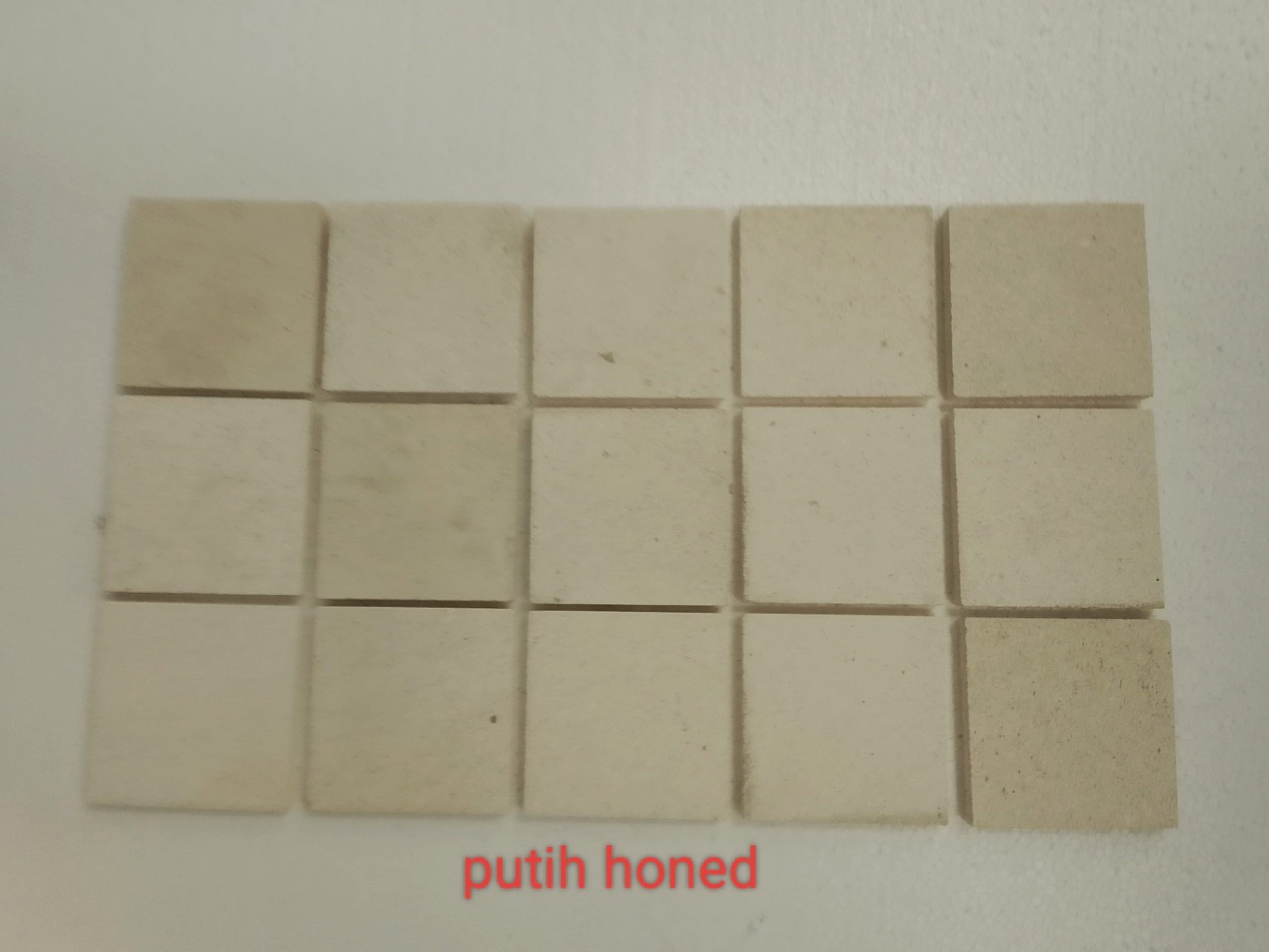 Original 10 by 10 cm cream honed limestone tile samples