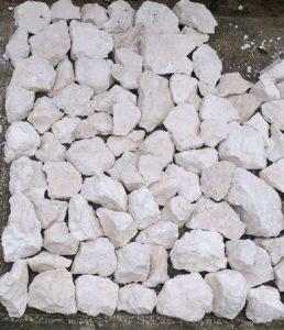 Original irregular white limestone cladding pieces with natural textured surfaces