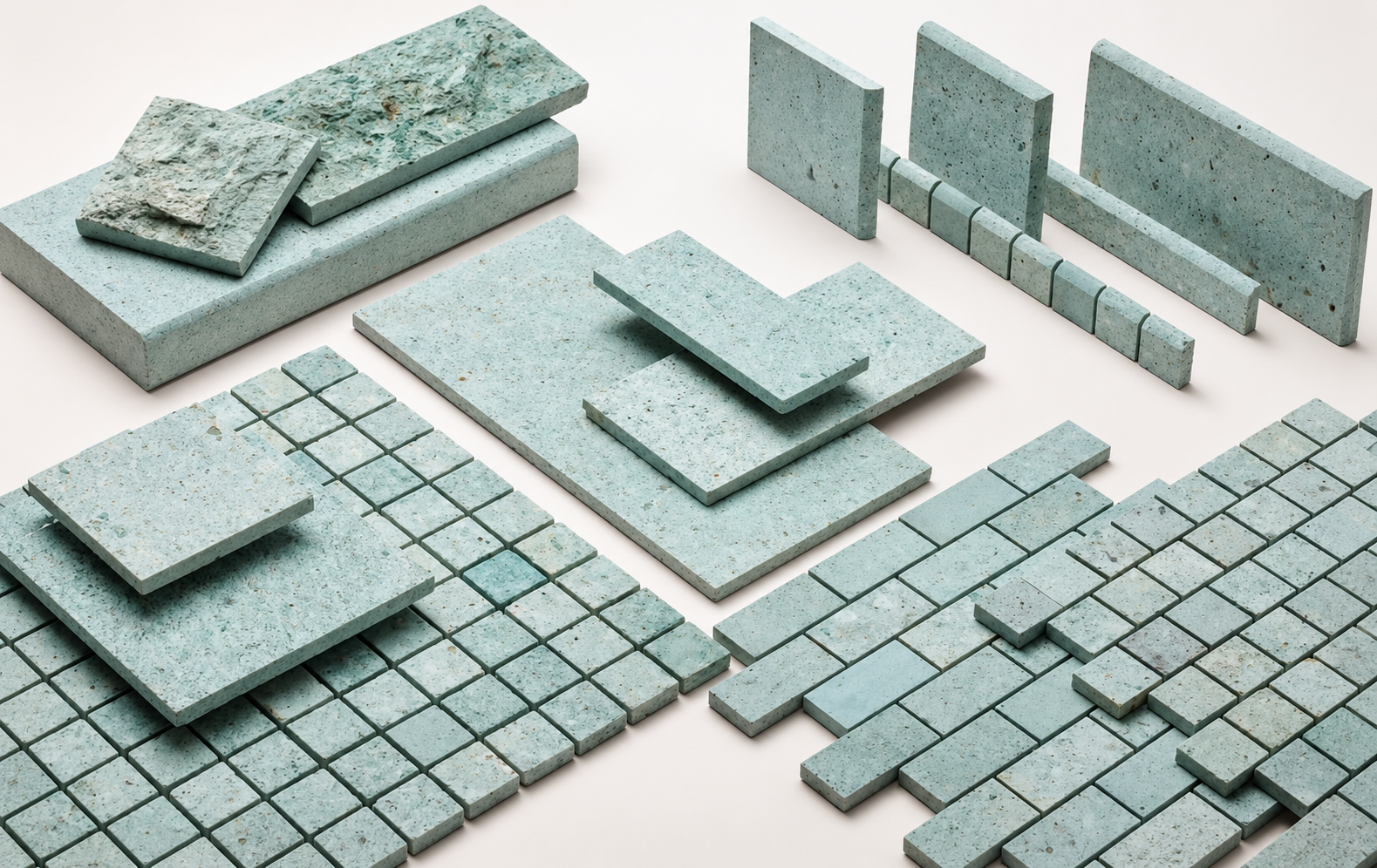 Green Sukabumi stone pool tiles