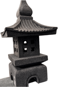 Lava Stone Curved-Roof Japanese Lantern LV-GL-002 — original product on white
